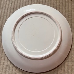 富永陶園 孔雀 竹 花絵柄 アンティーク 平皿 ３1.8 飾り皿 盛り皿の画像