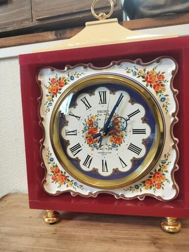 昭和レトロ☆トランジスタクロック タイル付き チクタクモダン置き時計