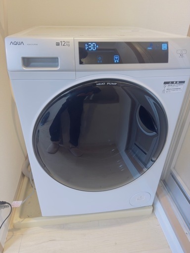 AQUA 12kg ヒートポンプ式ドラム式洗濯乾燥機 洗剤自動投入