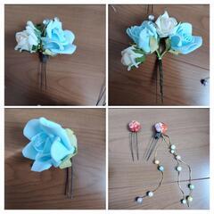 ユリとバラの髪飾り＋おまけつきの画像