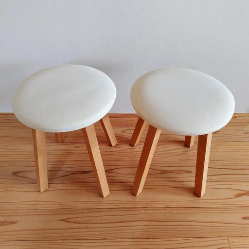 【お取引終了です】無印良品 天然木スツール ２個セット