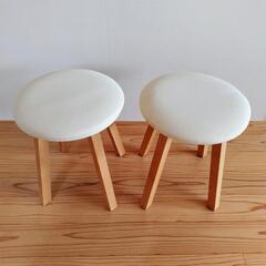 【お取引終了です】無印良品 天然木スツール ２個セット