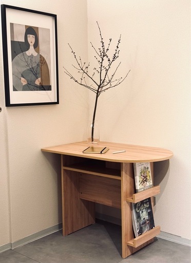 【残り1日】韓国家具◆半円ダイニングラウンドテーブル1000size ナチュラルオーク