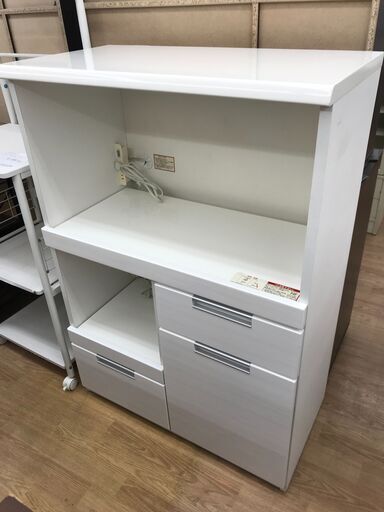 ★ジモティ割あり★ ニトリ レンジ台 ホワイト H116×W80×D42 クリーニング済み KJ8679