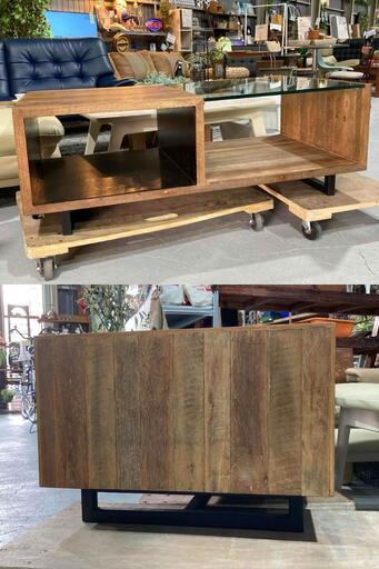 ★木製ガラスローテーブル★ センターテーブル 木製 W120cm リビング ローテーブル ガラス天板 ナチュラル 福島 郡山市★直接渡