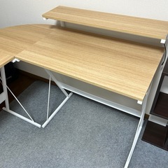L字型デスク（テレワーク・ゲーム等）の画像