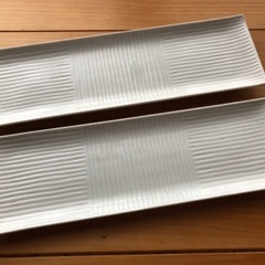 白プレート皿　長方形２枚セット
