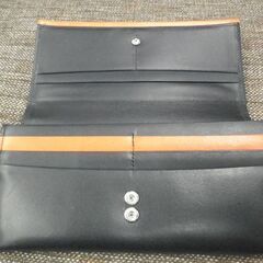 キタムラ 長財布 本革 ネイビー×レッド L字ファスナー Kitamura ウォレット　西岡店 の画像