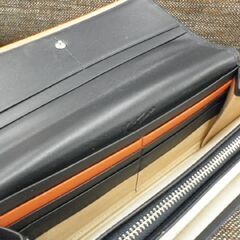 キタムラ 長財布 本革 ネイビー×レッド L字ファスナー Kitamura ウォレット　西岡店 の画像