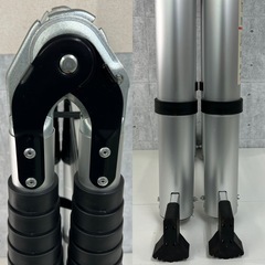 良品【アルミ製 伸縮脚立 ハシゴ 最長約5m 耐荷重150kg】業務用 伸縮はしご 伸縮式はしご兼用脚立 折り畳みの画像