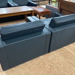 1人掛けソファ 4脚セット ブラック 中古の画像