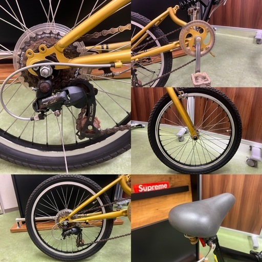 中古品【折りたたみ自転車 20インチ マウンテンバイク シマノ 6段変速