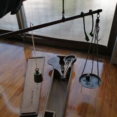 骨董品　棒秤　瓢箪型　木箱入り