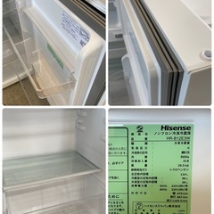 2点セット 2023年製 ハイセンス 冷蔵庫 124L 洗濯機 5.5kg 札幌市東区中沼町の画像