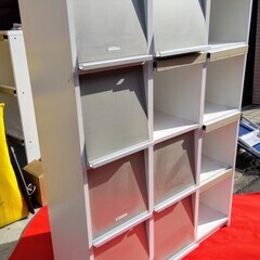 ★IKEAキャビネット おしゃれですごく便利★希少‼️ホワイト×シルバー　縦型（現在販売してません）早い者勝ち！の画像