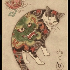 ⑧ 侍ねこのタトゥーポスター（ス の画像