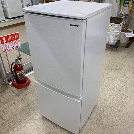 2019年製 SJ-D14E-W SHARP 冷蔵庫 ※2400010487323 SJ-D14E-W 冷蔵庫 ホワイト系 [137L /2ドア /右開き/左開き付け替え 