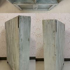 再出品：アンティーク キャビネット 木製 シャビーシック 飾り棚 収納棚 ショーケース 白ペンキ塗装？の画像