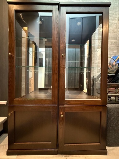 コレクションケース/ショーケース/2台/照明付き