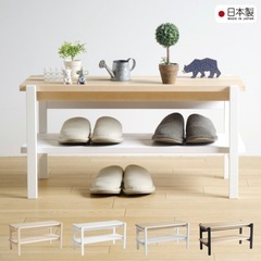 木製ベンチシェルフ／元値9,990円／玄関収納・シューズラック／引っ越しの為売りますの画像