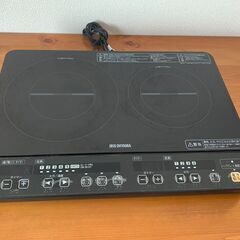 【3月16日まで】IHコンロ２口＆コンロ台　アイリスオーヤマ