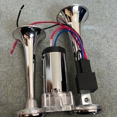 12V 汎用 ミニヤンキーホーン 200mm コンプレッサー内蔵 エアタンクの画像