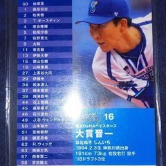 Calbee プロ野球チップスカード 2024 大貫晋一 2023 平良拳太郎 2枚セットの画像
