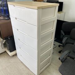 【送料込み】ニトリ　6段チェスト　ホワイト　家具　タンス ニトリ チェスト 白 衣類収納 コンパクト たんす (エレアK 60 WH