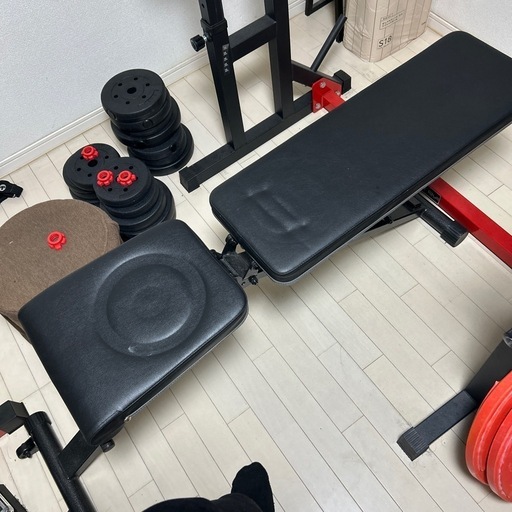 バーベルセット　引き取り限定 急ぎ！引き取り限定】バーベルセット+ベンチ台 【公式通販】 ウエイトトレーニング