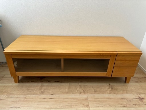 木製テレビ台ガラス扉