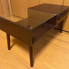 売約済⭐️センターテーブル⭐️色：ブラウン+ガラス🟪引っ越し処分🟪の画像