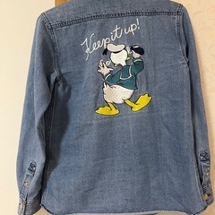 X-girl ドナルドダック刺繍デニムシャツジャケット