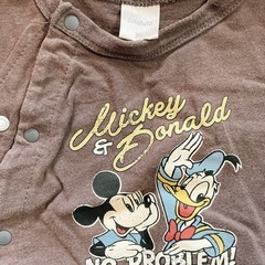 ミッキーロンパース　ディズニーガバーオール　ベビー服　バースデイの画像