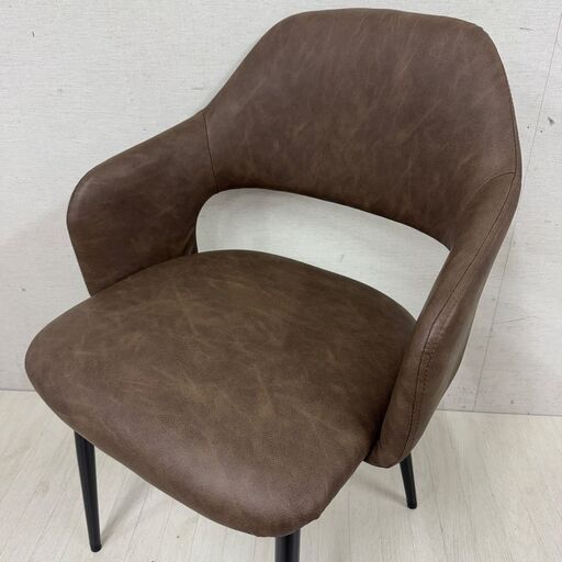  22567  肘付き ダイニングチェア 4脚セット ソフトレザー タンスのゲン   ◆大阪市内・東大阪市他 6,000円以上ご購入で