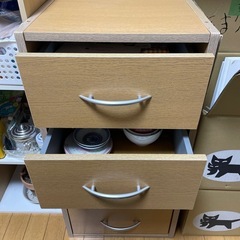 カラーボックス　二段引き出し　2個の画像