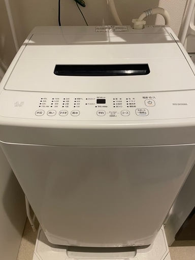 【中古美品】アイリスオーヤマ 洗濯機 4.5kg ホワイト IAW-T451