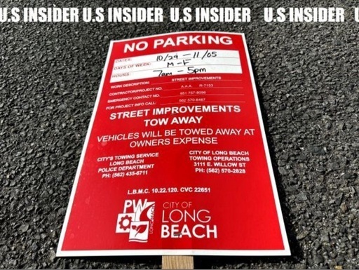 送料無料★LAより入荷!!　ノーパーキング（駐車禁止） / ロングビーチ　案内看板　高さ120cm　岐阜より迅速発送 送料無料☆LAより入荷!! ノーパーキング（駐車禁止） / ロングビーチ