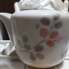 未使用　土瓶茶器揃　京志野の画像
