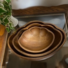 価格相談可☺️木製 サラダ用ボウル 貝型 🐚 BIGサイズの画像