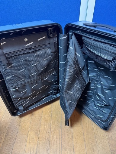 ワンタッチ開閉　360度とストッパー機能付キャスター搭載モデル　スーツケース　MAIMO　Flame light　ブルーグレー　Mサイ
