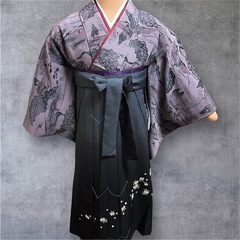 新品　卒業式　袴　Sサイズ　刺繍入り　グレー暈しの画像