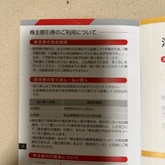 JAL株主優待券　発券用コード対応いたしますの画像