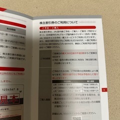 JAL株主優待券　発券用コード対応いたしますの画像
