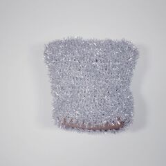 ハンドメイドキラキラド派手な巾着袋（シルバー）の画像