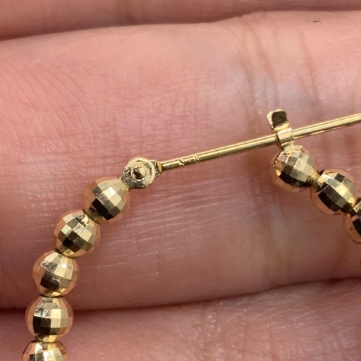 K18 ミラーボール　フープピアス　2.4g 両耳