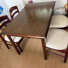 ビンテージ　ダイニングセット　椅子カリモク　机　光