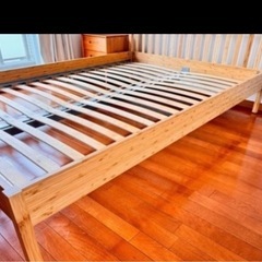 【美品☆IKEA】ベッドフレーム(ベッドベース付き)　KONGSHUS コングスフース/LURÖY ルーローイ の画像