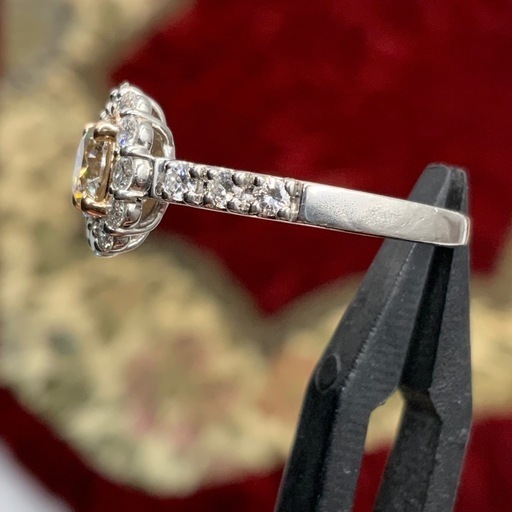 Pt900 K18 ダイヤリング　3.9g ダイヤ 0.55ct 0.45ct