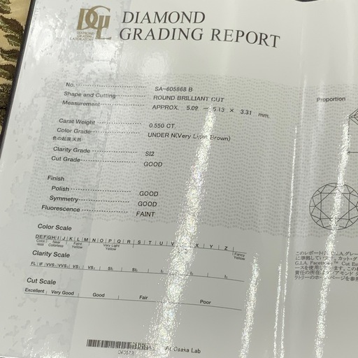 Pt900 K18 ダイヤリング　3.9g ダイヤ 0.55ct 0.45ct