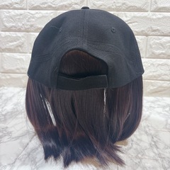 ウィッグ　キャップ付きウィッグ　セミロング　ボブ　帽子　ダークブラウン　小顔　2の画像